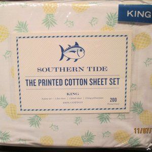 Southern Tide Pineapple Party King Size Sheet Set